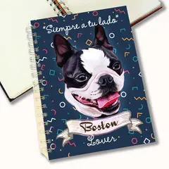 QALA DISEÑO - Cuaderno A5 - - Perro Boston Terrier