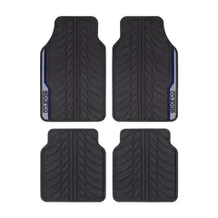 SPARCO - ALFOMBRA PARA AUTO PVC 4 PIEZAS NEGRO-AZUL SPF507BL