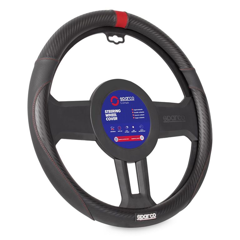 CUBRE VOLANTE NEGRO FIBRA CARBONO SPARCO SPS123RD