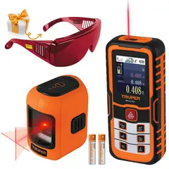 TRUPER - KIT Medidor de distancia laser 100 m, nivel laser. lente para laser
