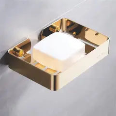 GENERICO - Jabonera de acero inoxidable 304 dorado brillante