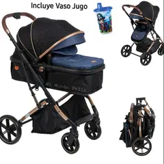BABY HAPPY - Coche para Bebe Mois Reversible Aluminio Blue