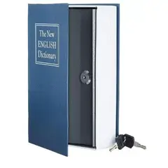 GENERICO - Caja Fuerte Seguridad Jumbo Libro Oculto Con 2 Llaves Azul Genérico Compacto