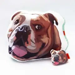 QALA DISEÑO - Pack Almohada y Llavero - - Perro Bulldog Inglés
