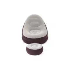 Bestway - Sofá sillón inflable con posa pies puff inflable-MARRON