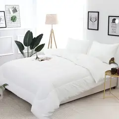 CASATEX - Edredón Hipoalergénico Blanco 2 plazas + Set de Sábanas