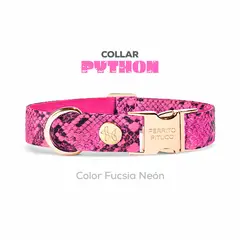 PERRITO PITUCO - COLLAR PYTHON FUCSIA NEÓN TALLA XL