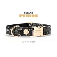 PERRITO PITUCO - COLLAR PYTHON NEGRO TALLA S