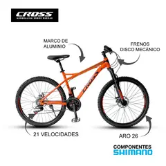 CROSSBIKE - Bicicleta GT Aro 26 Naranja