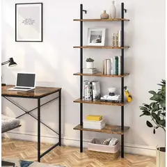 VENTITAS HOME - Librero de Pared Industrial Jetsa Gales y Negro