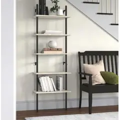 VENTITAS HOME - Librero de Pared Industrial Jetsa Manzano y Negro