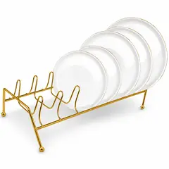 MINARI - Organizador Escurridor Porta Platos para Cocina Dorado 783D