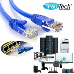 TRAUTECH - Cable de Red Cat 6E 30 Metros Pach cord UTP RJ45 testeado