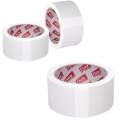 GENERICO - Cinta de embalaje de colores 200 Yardas - Blanco / Pack 12