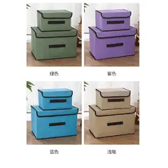 GENERICO - Caja de Almacenamiento con Tapa Portátil Plegable 36x24x23 cm Morado