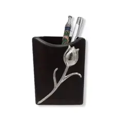 ARGENTARIA - Porta Lapicero Tulipán - Plata y Madera