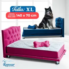 REPOSAR EL DESCANSO IDEAL - Cama Mascota PREMIUM trio XL color Fucsia My Pet
