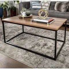 GENERICO - Mesa de centro rectangular marrón 100x50x40