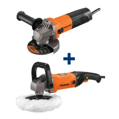 TRUPER - Combo amoladora angular 800W Pulidora orbital 7Pulg 1200W