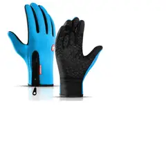 GENERICO - Guantes Ciclismo Moto Táctil Color Celeste Talla L