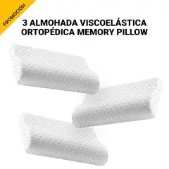 GENERICO - 3 almohadas viscoelásticas ortopédicas memory pillow