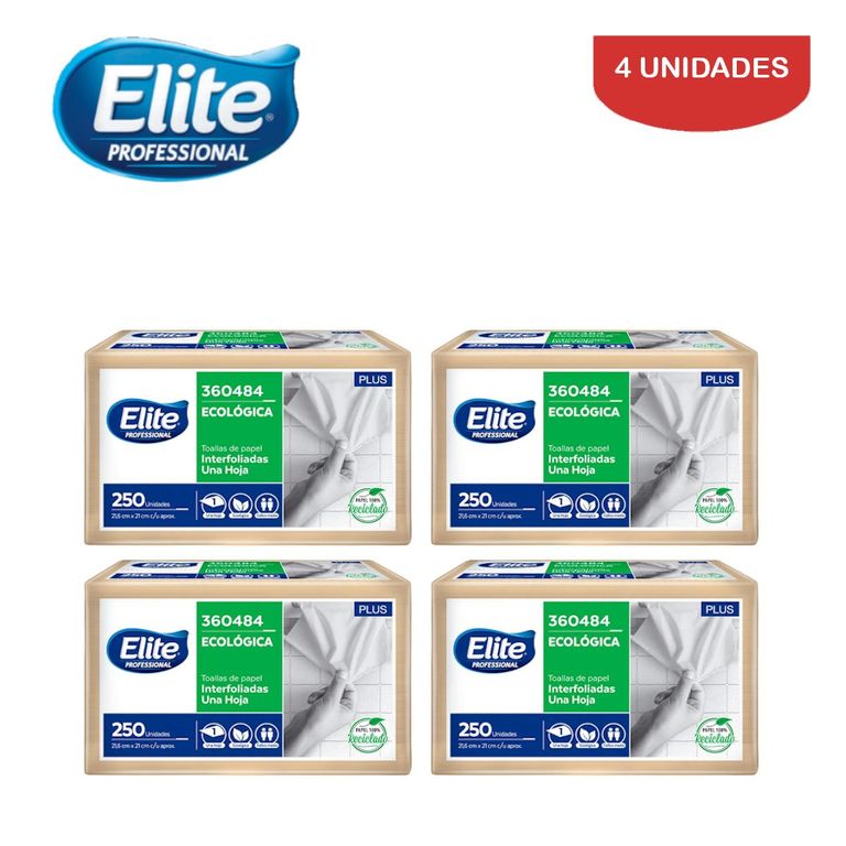 Papel toalla UH interfoliada 250hojas ELITE ECOPack 4und