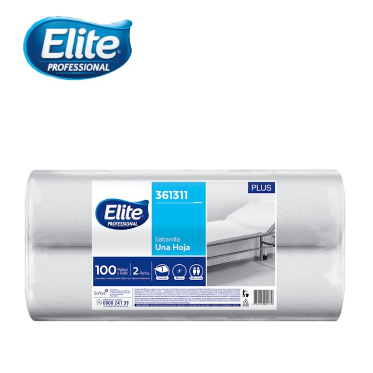 Sabanilla papel una hoja 100 metros 2 rollos ELITE PLUS