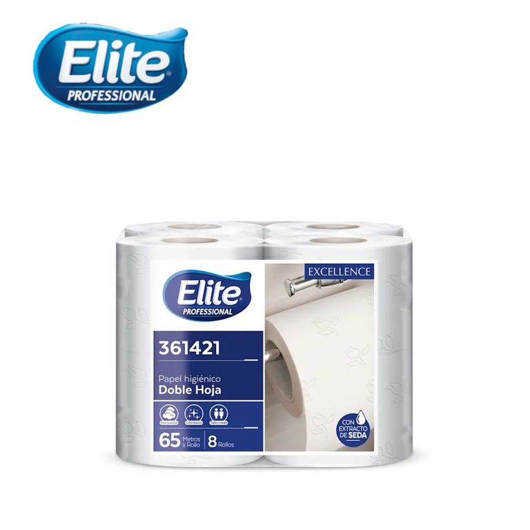Papel higiénico doble hoja 65metros 8rollos ELITE EXCELLENCE