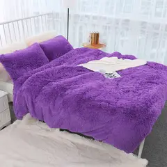 GENERICO - Cubrecama 1plz peluche corto lila