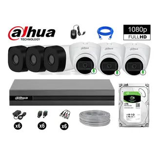 DAHUA - CÁMARAS SEGURIDAD KIT 6 FULL HD 03 CAMARA CON AUDIO INCORPORADO 1TB