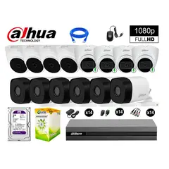 DAHUA - CÁMARAS SEGURIDAD KIT 14 FULL HD 04 CAMARA CON AUDIO INCORPORADO 2TB
