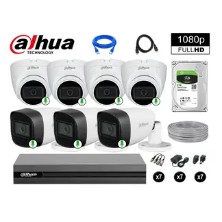 DAHUA - CÁMARAS SEGURIDAD KIT 7 FULL HD 1080P CON AUDIO INCORPORADO 2TB