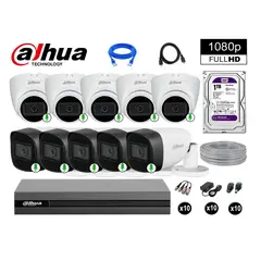 DAHUA - CÁMARAS SEGURIDAD KIT 10 FULL HD 1080P CON AUDIO INCORPORADO 1TB