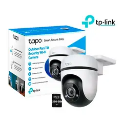 TP LINK - Cámara de Seguridad Tp-Link Tapo C500 Full HD 2MP Wi-Fi Exterior Gira 360 + SD 256GB