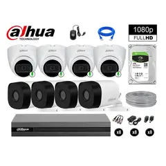 DAHUA - CÁMARAS SEGURIDAD KIT 8 FULL HD 04 CAMARA CON AUDIO INCORPORADO 1TB
