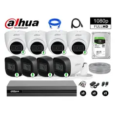 DAHUA - CÁMARAS SEGURIDAD KIT 8 FULL HD 1080P CON AUDIO INCORPORADO 1TB