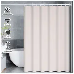SASHIJA - Cortina de Baño Moderna Impermeable Accesorio para Ducha U11 Crema