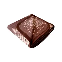 ANDINA - Frazada Atigrada Fibra Natural 80% Lana y 20% Alpaca 2.0 Plazas