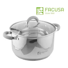 FACUSA - Olla de Acero Inoxidable con tapa escurridor de 24 cm - 4.5 litros