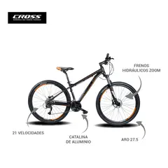 CROSSBIKE - Bicicleta Aro 27.5 YC02 Naranja