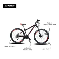 CROSSBIKE - Bicicleta Aro 27.5 YC02 Roja