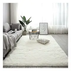 GENERICO - Alfombra peluche largo 160X100 CM perla