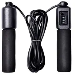 ALPHA GYM - Salta soga con contador Cuerda de Salto Black Semi profesional