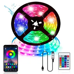 IMPORTADO MC - Tira Cinta Led Multicolor RGB 5M APP y Control Remoto Para Decoraciòn
