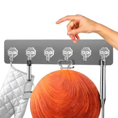 ELMEJORPRECIO - Perchero adhesivo para dormitorio baño cocina multiuso 6 gancho