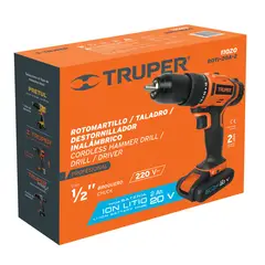TRUPER - TALADRO PERCUTOR INALÁMBRICO BATERÍA IÓN LITIO 20V 12220 V