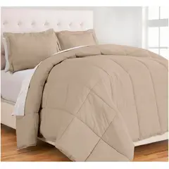 GENERICO - Edredón 1.5 Plazas con fundas de almohada algodón lino