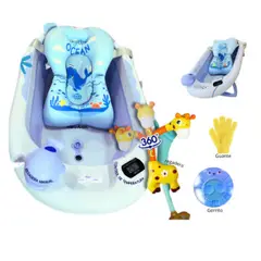 BABY KITS - Bañera para Bebe Recien Nacido con Termometro Celeste