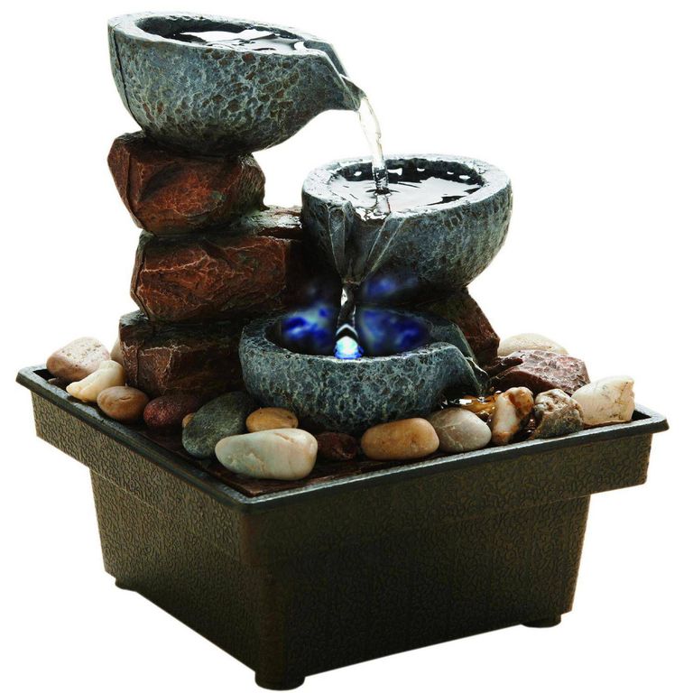 Mini Fuente de Agua Decorativa a Pilas 133x185x133cm Lisboa