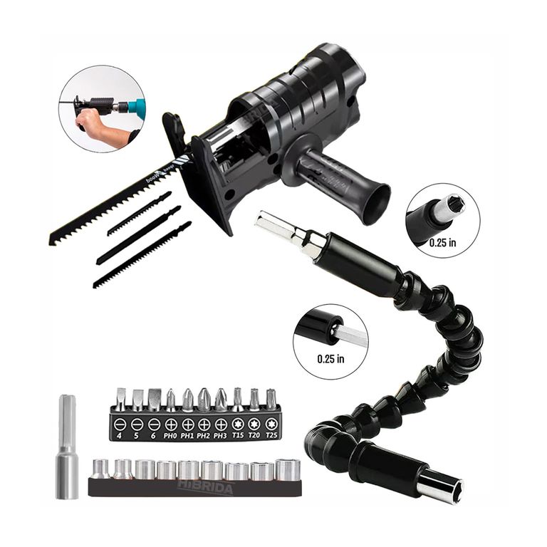 ADAPTADOR CALADORA PARA TALADRO INALÁMBRICO CON EXTENSOR DE PUNTAS
